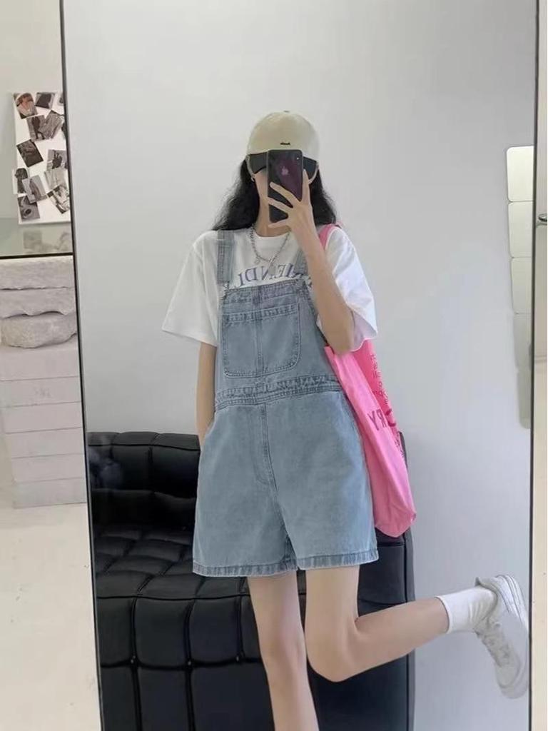 Autumn 2025 Women's Denim Wide-Leg Overalls - Slimming & Stylish for Petite Fit