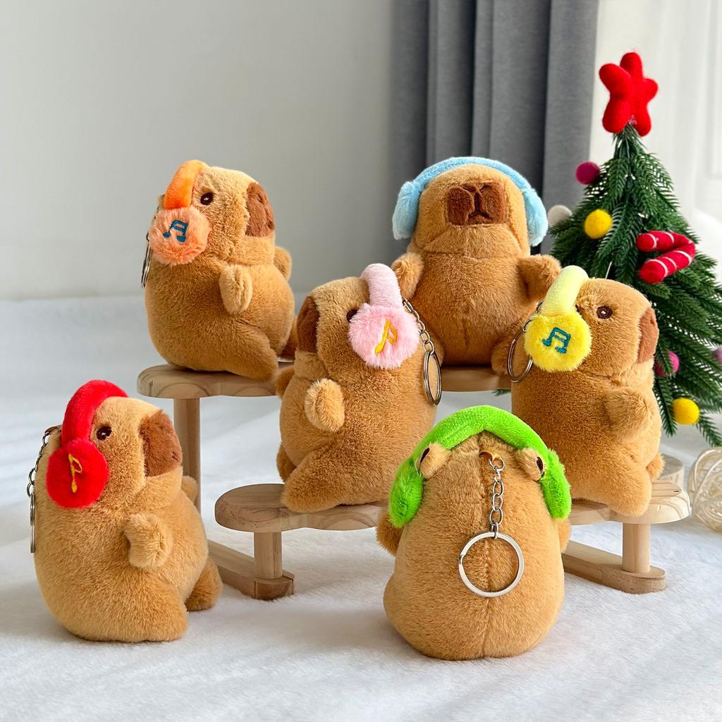 Kapibala Plüsch-Anhänger, süße Capybar-Puppe, Stoffpuppe, Schlüsselanhänger, 10,2 cm große Greifpuppe