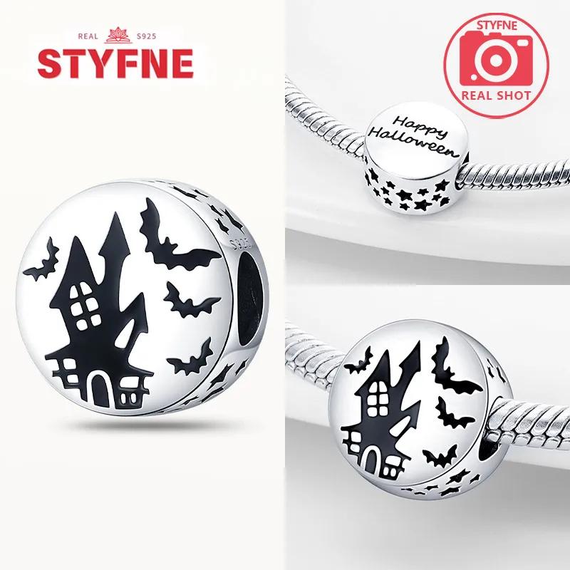 

S925 Silver Castle Fairy Tale Charms Blue Crytsal Luminous Beads Fit Original Bracelet for Women Diy Fine Jewelry Gift