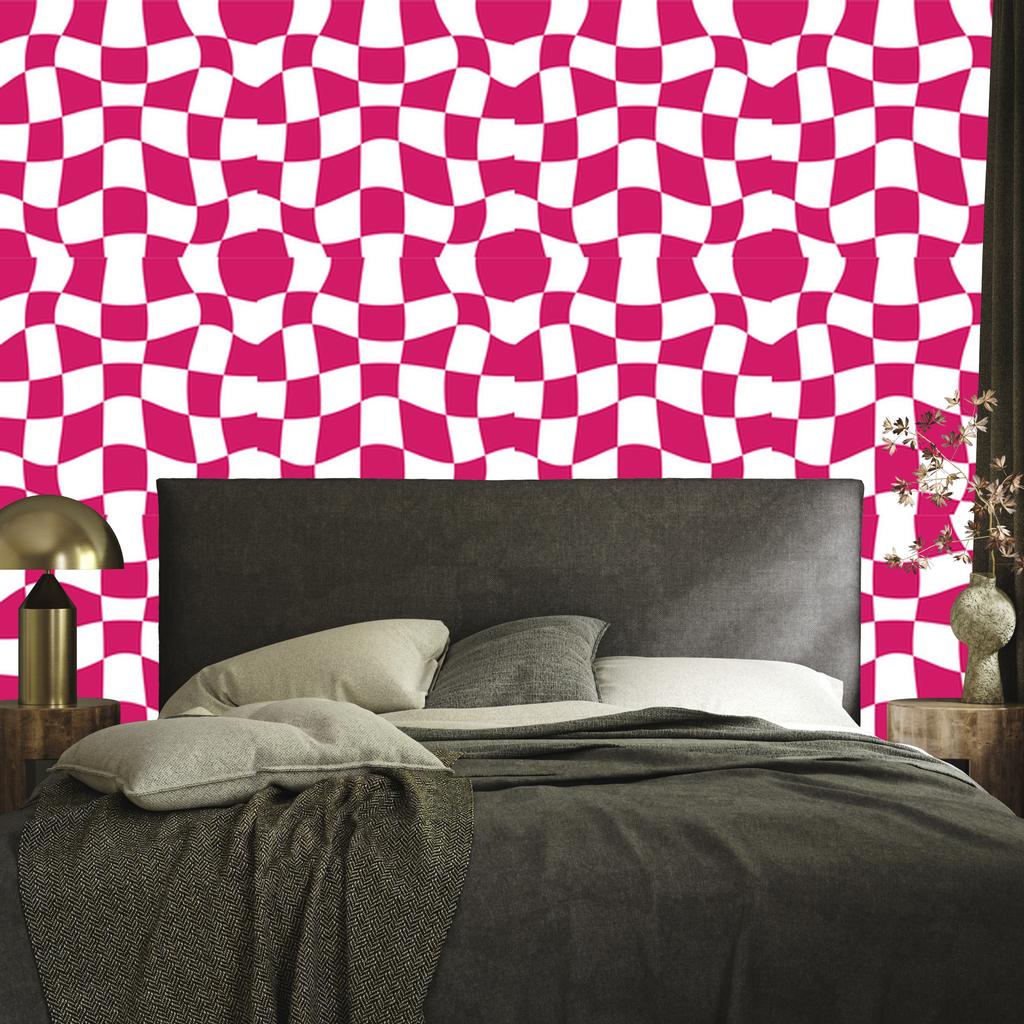 Wallpaper Free Checkerboard Purple and White, Powder Pink Background 50x1000