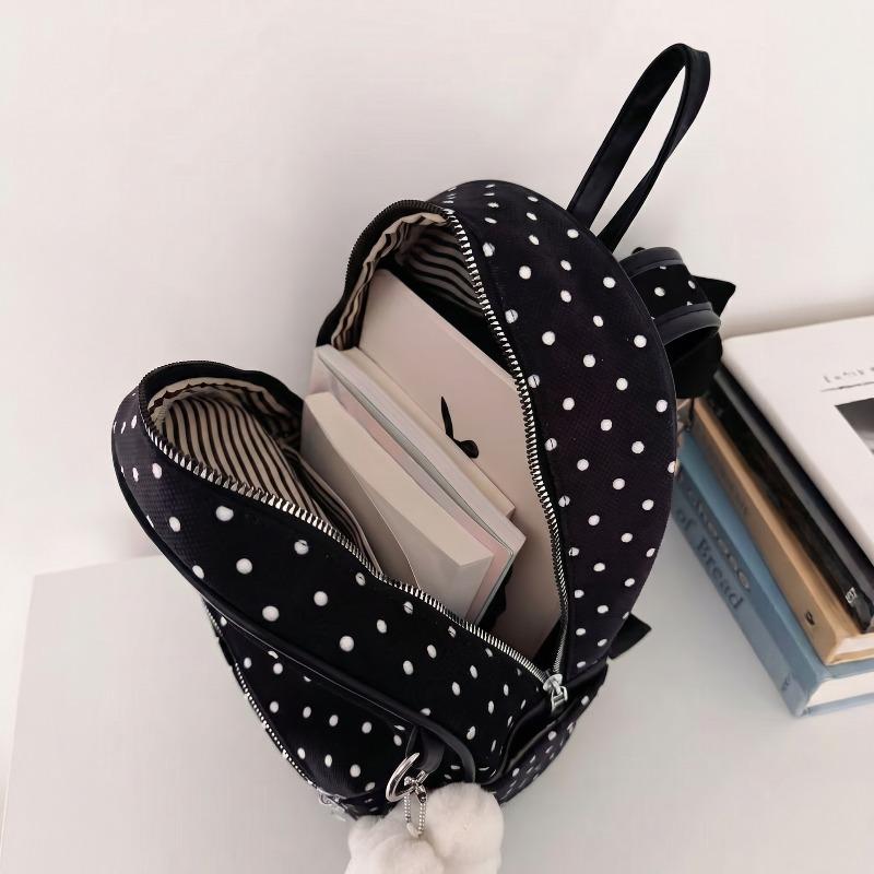 Cute Polka Dot Rabbit Backpack With Cartoon Stars Large Capacity Laptop Bag For Students Fashionable Gift For Girls