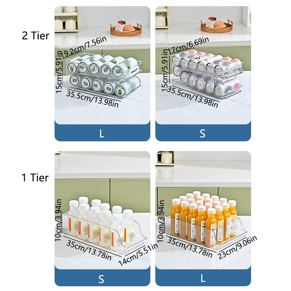 1/2 Tier Soda Can Dispenser Large Capacity Refrigerator Storage Rack Fridge Can Holder  Pantry