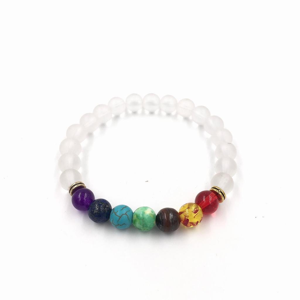 Colorful European Multi-Gem Tiger Eye Yoga Energy Bracelet – Natural Stone Beaded Design