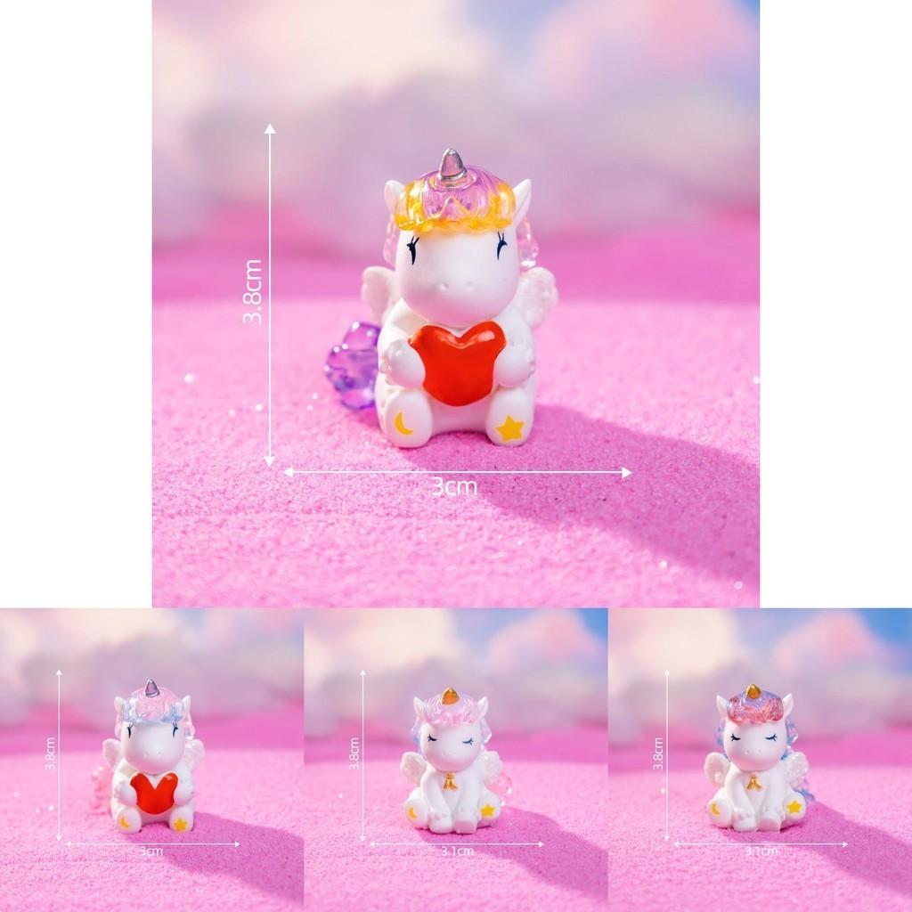Whimsical Miniature Resin Unicorn Figures For Car Dashboard And Home Decor Blue Red Yellow Pink