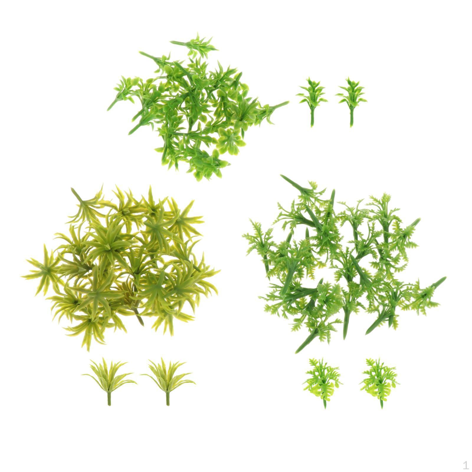100 Pieces 1/75 ~ 1/200 Miniature Grass, Simulation Railway Green Landscape Grass for Sand Style B