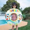 Summer Shark Themed Swim Ring, Inflatable Clear Float with Sea Animal Print