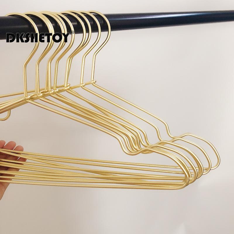 10pcs Silver/Gold Metal Clothes Hangers Aluminum Alloy Durable Clothes Hanger for Coats Skirts Pants Dress Hanging