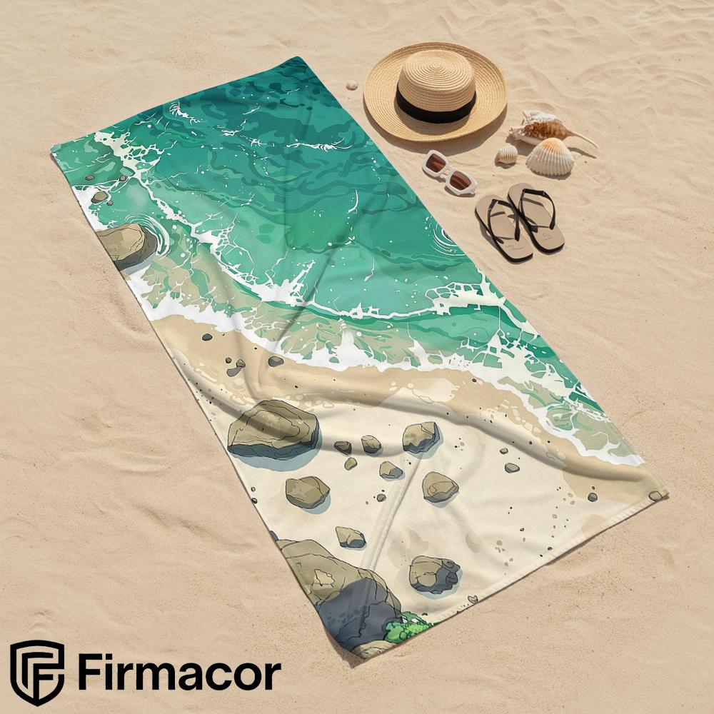 Aerial Green Ocean Soft Portable Travel Towel Unisex Ultra Lightweight Microfiber Oversized Sand Free Quick Dry Beach Towel