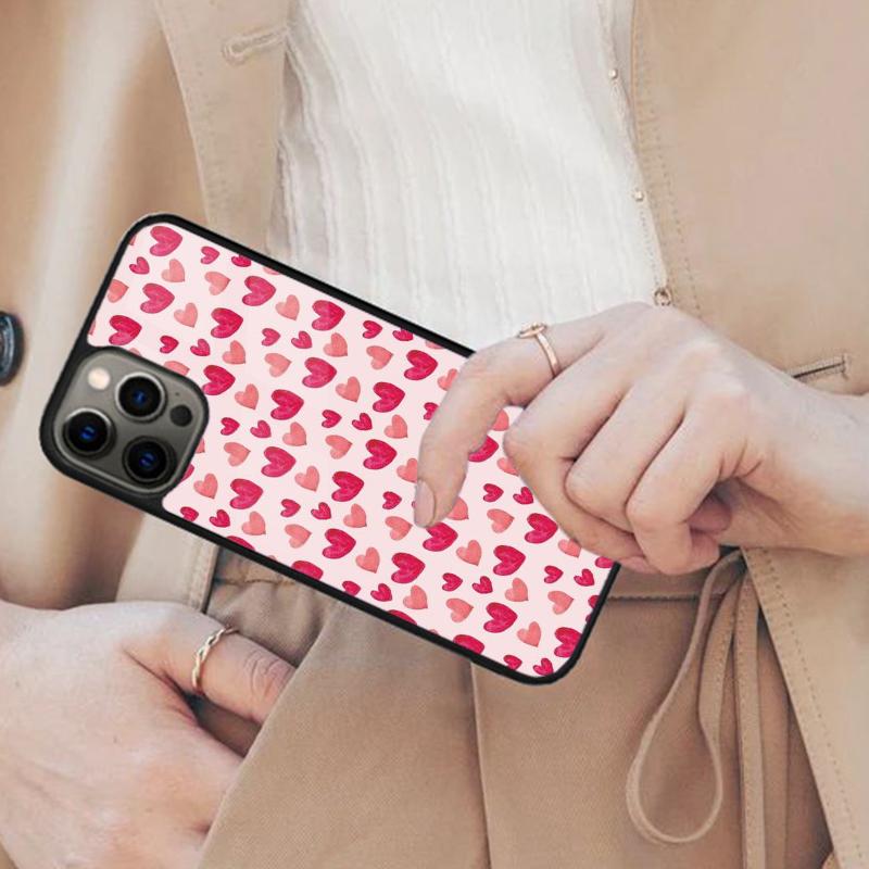 Love Heart Pattern Cute Magnetic Phone Case For APPLE iPhone 16 14 13 12 11 Pro Max 15 Plus Wireless Charge With MagSafe Cover