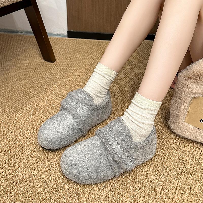 Dámské plyšové měkké elastické zateplené zimní sněhule s vysokou tlustou podrážkou protiskluzové odolné proti opotřebení ležérní sportovní bavlněné boty