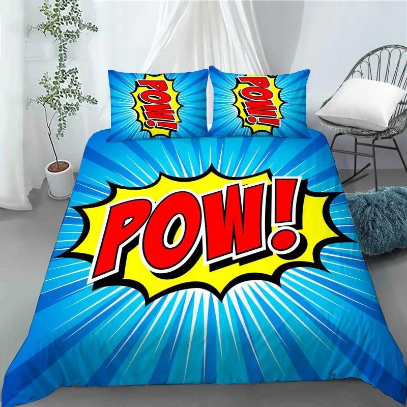 3D Hip Hop Art Style Duvet Cover Cool Rock and Roll Style Quilt Cover with Pillowcase for Kid Home Bedroom Decor King Queen Size