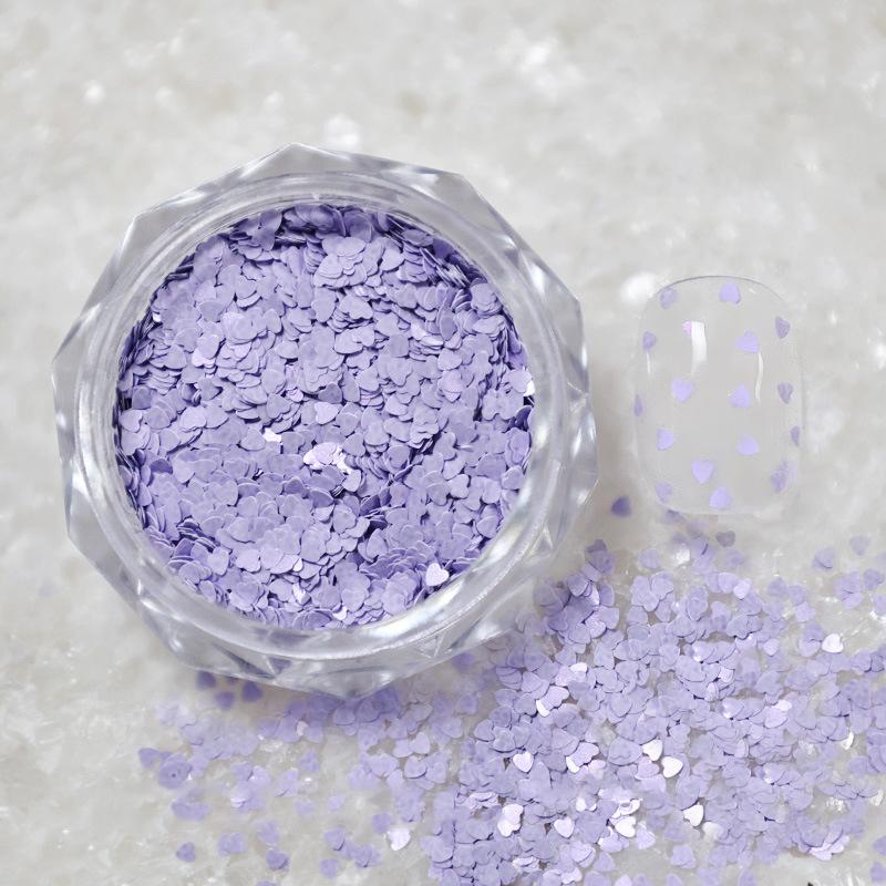 1Jar 1Mm Mini Sparkling Love Nail Glitter Sparkling Heart Nail Decoration Nail Salon Design Cute Accessories Diy Nail Art Design