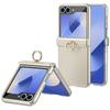 For Samsung Galaxy Z Flip5 5G Case with Tempered Glass Film Ring Holder Kickstand PC Phone Cover