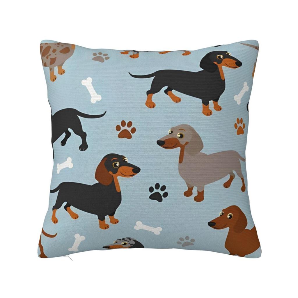 Dachshund Dog Love Square Pillow Covers Home Wiener Sausage Doxie Cushion Cover Cute Home Decoration Pillowcase 4545