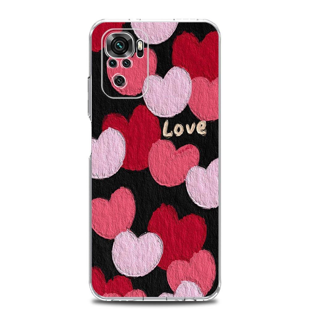 love flower Art Phone Case For Xiaomi Redmi Note 15 14 13 12 4G 10 11 Pro Plus 5G 14C 13C 12C 10C Clear Cover