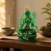 Estatueta Tara Verde Tibetana Acentos Estátua Resina Resistente Ornamento Buda para