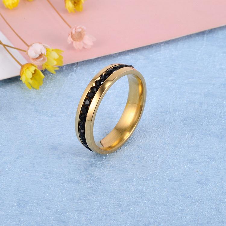 Fashion Rhinestone Stainless Steel Wedding Ring For Women J00111