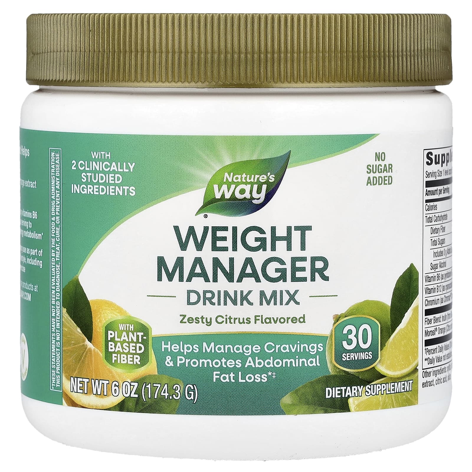 

Nature s Way, Weight Manager Drink Mix, Zesty Citrus, 6 oz (174.3 g)