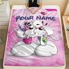 1 Stück Benutzerdefinierter Name Diddl Gemustert Flanelldecke Geeignet für Alle Jahreszeiten für Heimdekoration Wärme und Komfort Geschenke Feiertagsgeschenk_xia