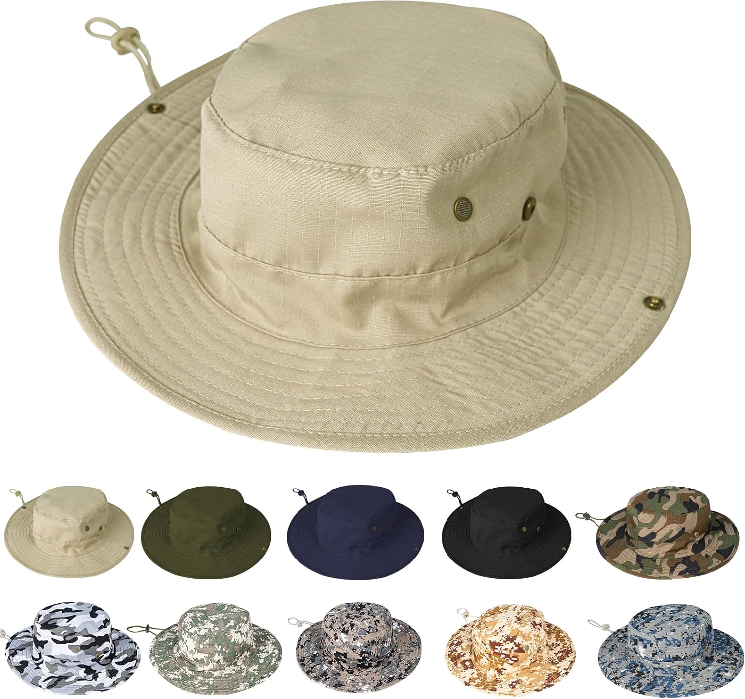 Comfortable Home Life Women's Black Upf 50+ Boonie Hat For Men Foldable Bucket Hat For Fishing Hiking Garden Safari Beach 56-58Cm