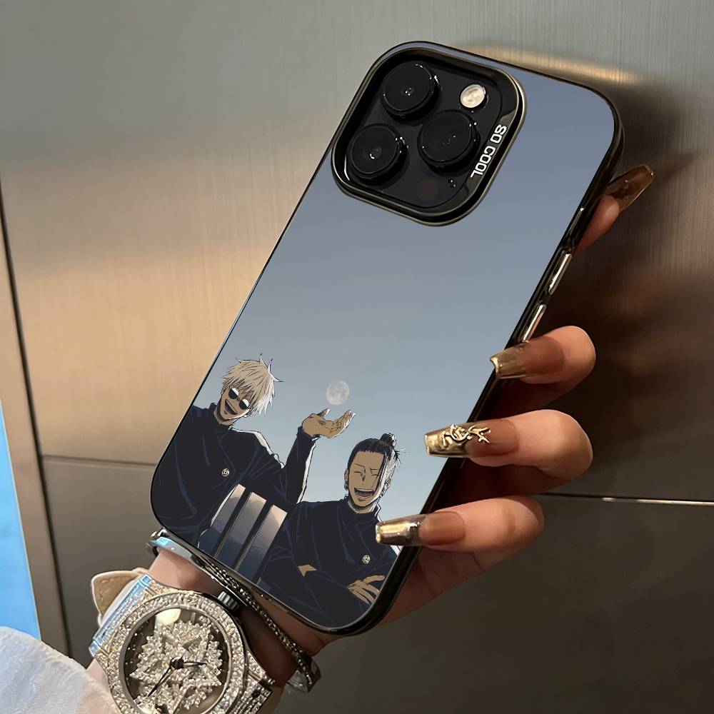 

J-J-ujutsu Kaisen-S-uguru- Geto For iPhone 17 16 15 14 13 12 11 Pro Max XS 17 Air Silicone Colored Silver Bumper Cover iPhone16Pro