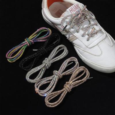 1 Stück Luxus Kreuzgeflecht Kordelzug Strass Schnürsenkel Schuhbänder Sneaker Schnürsenkel Helle Schnüre 100/120/140/160CM