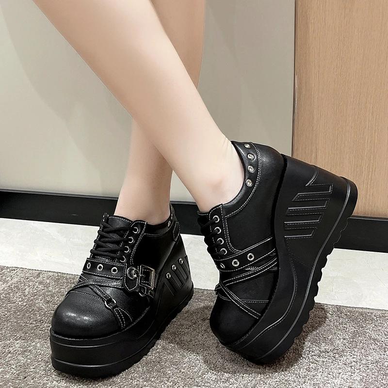 Punk Gothic Women Shoes  New Thick Sole Mary Jane Shoes Brand Wedge Shoes for Women High Heels Cosplay Designer Lolita Shoe