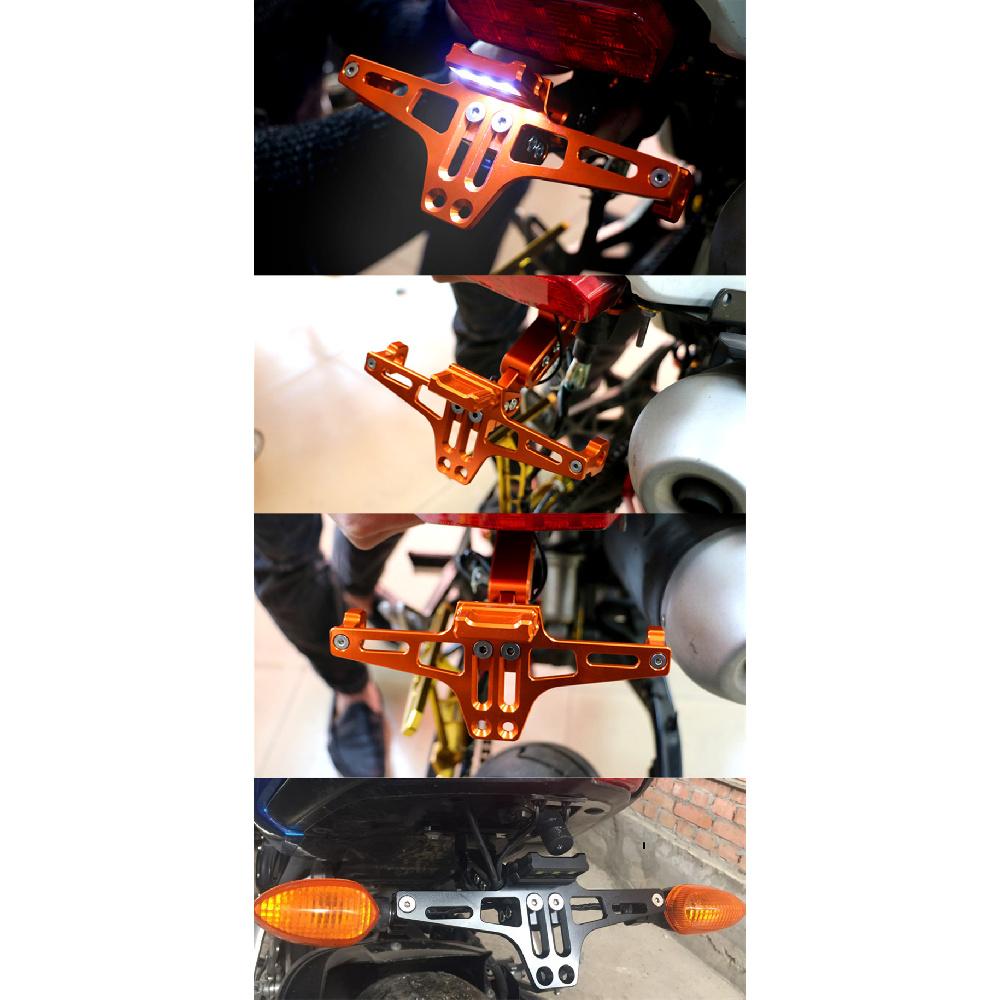 Blue Aluminium Alloy Motorbike Multiangle Adjustable License Number Plate Holder