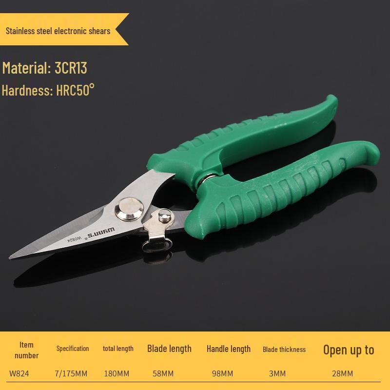 Stainless Steel Electric Shears, Industrial Grade for Sheet Metal, Aluminum Panels, and Wire Ducts - Available in 7" and 8" Sizes.