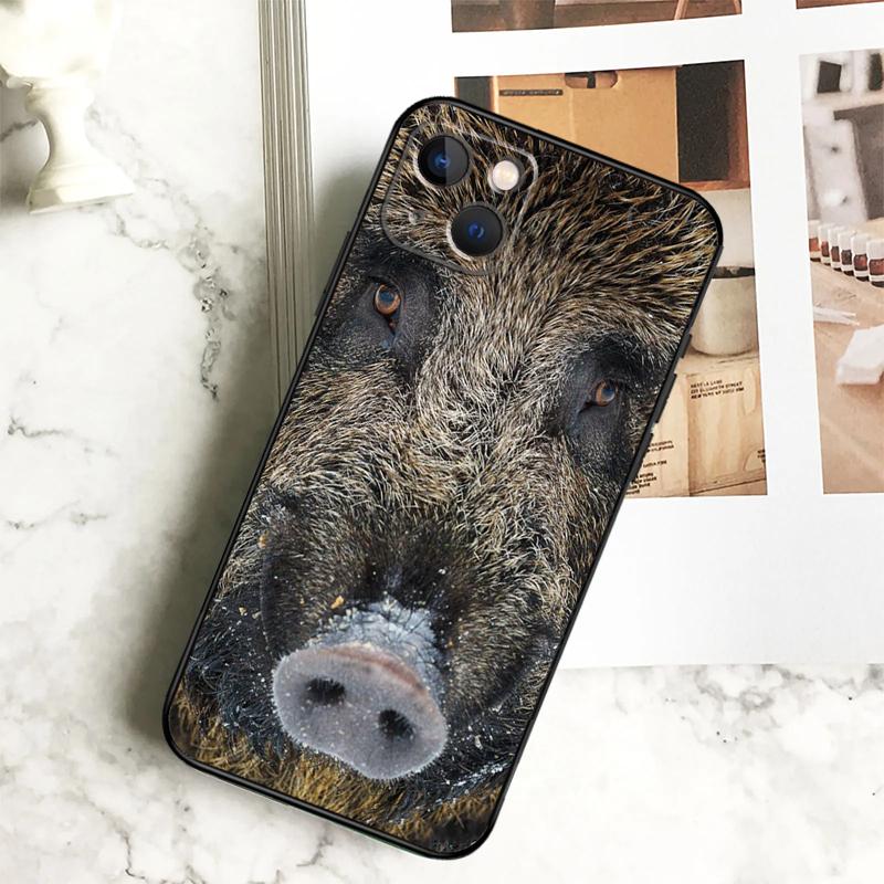 

wild boar Phone Case For iPhone 17 16 15 14 12 11 13 Pro Max Plus 12 13 Mini 16e 17 Air Cover Coque iPhone 14Pro MAX