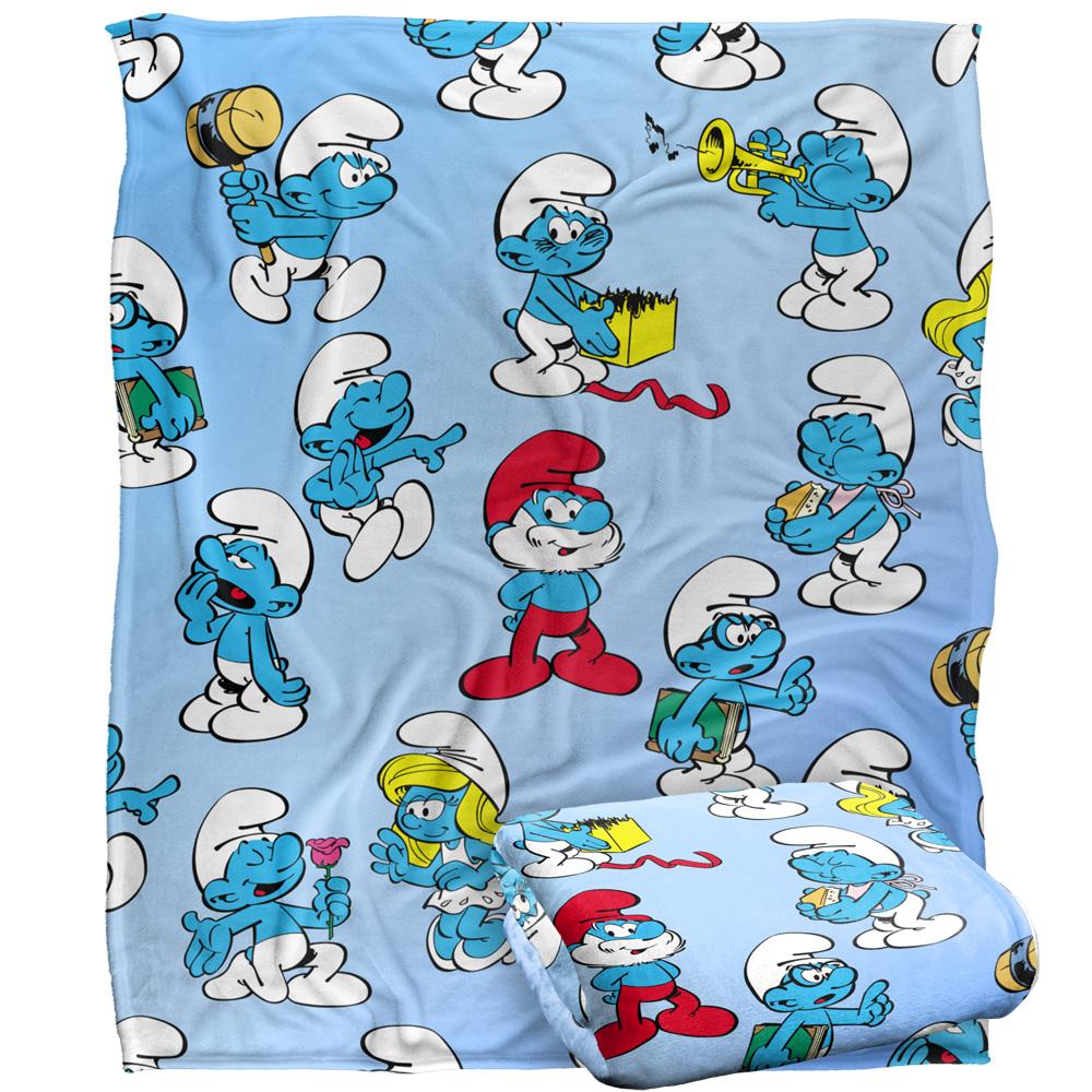 The Smurfs Silky All-Over Print Supersoft Blanket