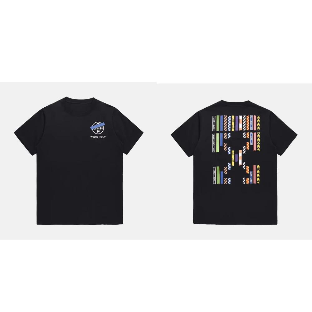 Summer Color Letter-printed Short Sleeve T Men's High Street Loose T Shirt Female Couple Fashion Brand White