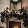 Halloween Party Supplies Artificial Maple Leaf Vine Decor, Fall Wall Hanging Garland Spooky Home Decor for Scene, Thanksgiving Ornament Holiday