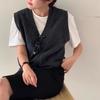 Women's Wool Vest: Autumn Winter V-Neck Cardigan with Cashmere, Loose Sleeveless Design, Shoulder Pads, Knitted Sweater.