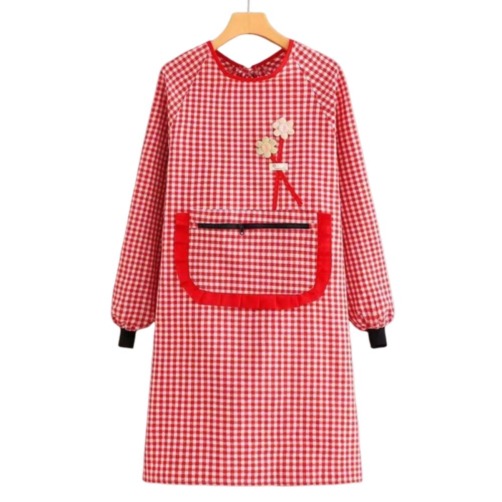 Stain-proof Kitchen Cooking Apron Waterproof Catering Work Clothes Long-sleeved Apron Baking