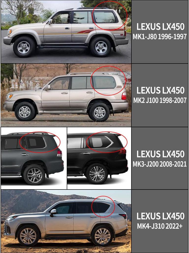 Compatible Rain and Sun Visor for Lexus LX450 LX470 LX570 LX500 Window