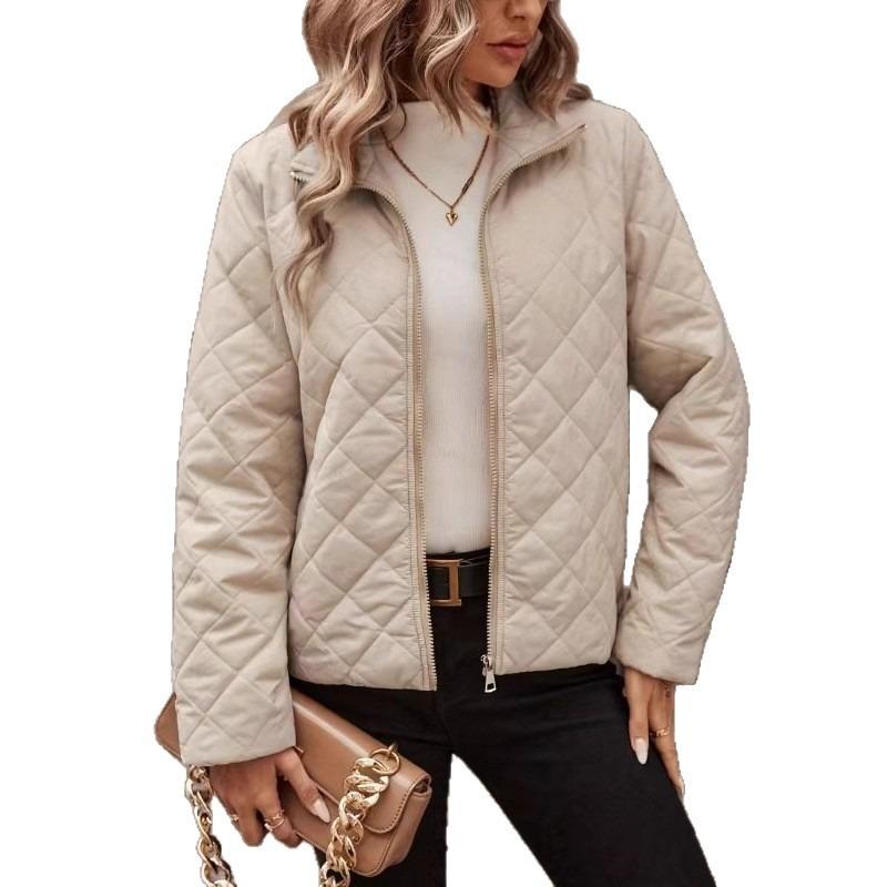 Women S Long Sleeve Lapel Quilted Loose Fit Warm Coat
