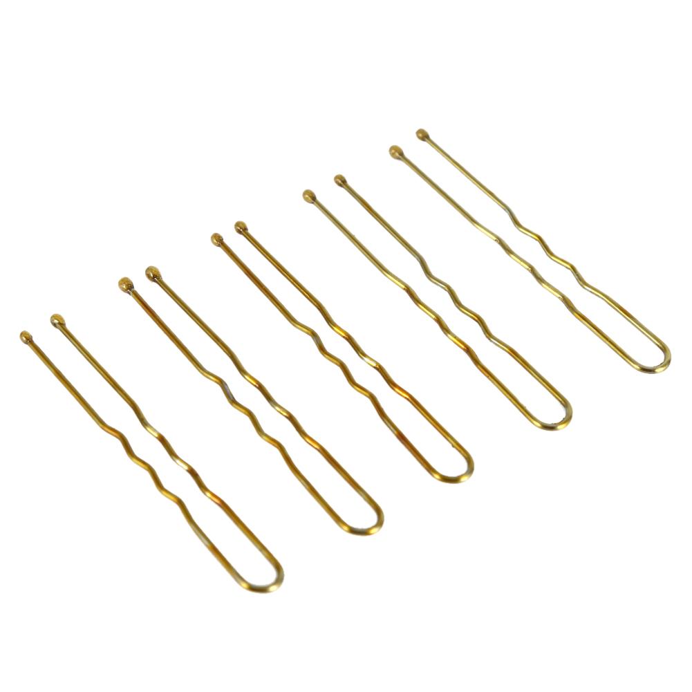 300PCS Women Wavy Thin U Shape Clips Hairpins Styling Hairdressing Salon Tool(Gold S)