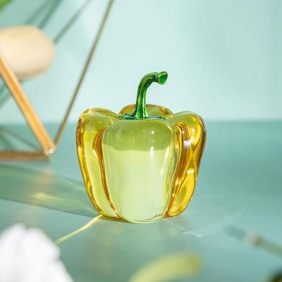 Adornos glaseados con chile picante al 80 % de cristal artificial, mini estatua de pimienta artificial de imitación, decoración de mesa para el hogar, regalos de recuerdo