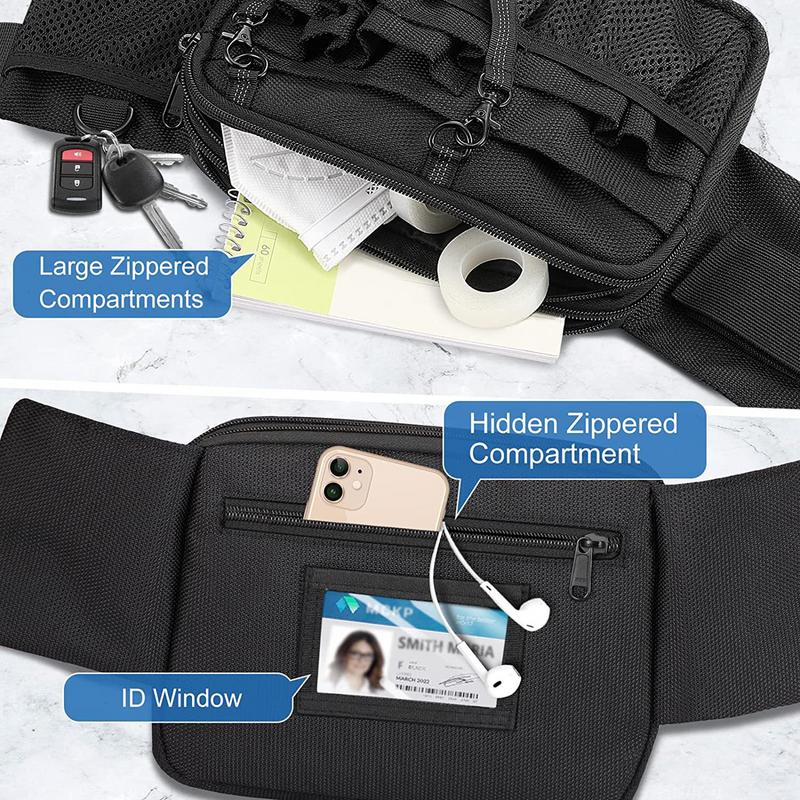 Multi Compartment Gear Pocket Nursing Organizer Belt Bag Utility Waist Pack Nursing Bag for Pen Women Work Supplies Men Scissors