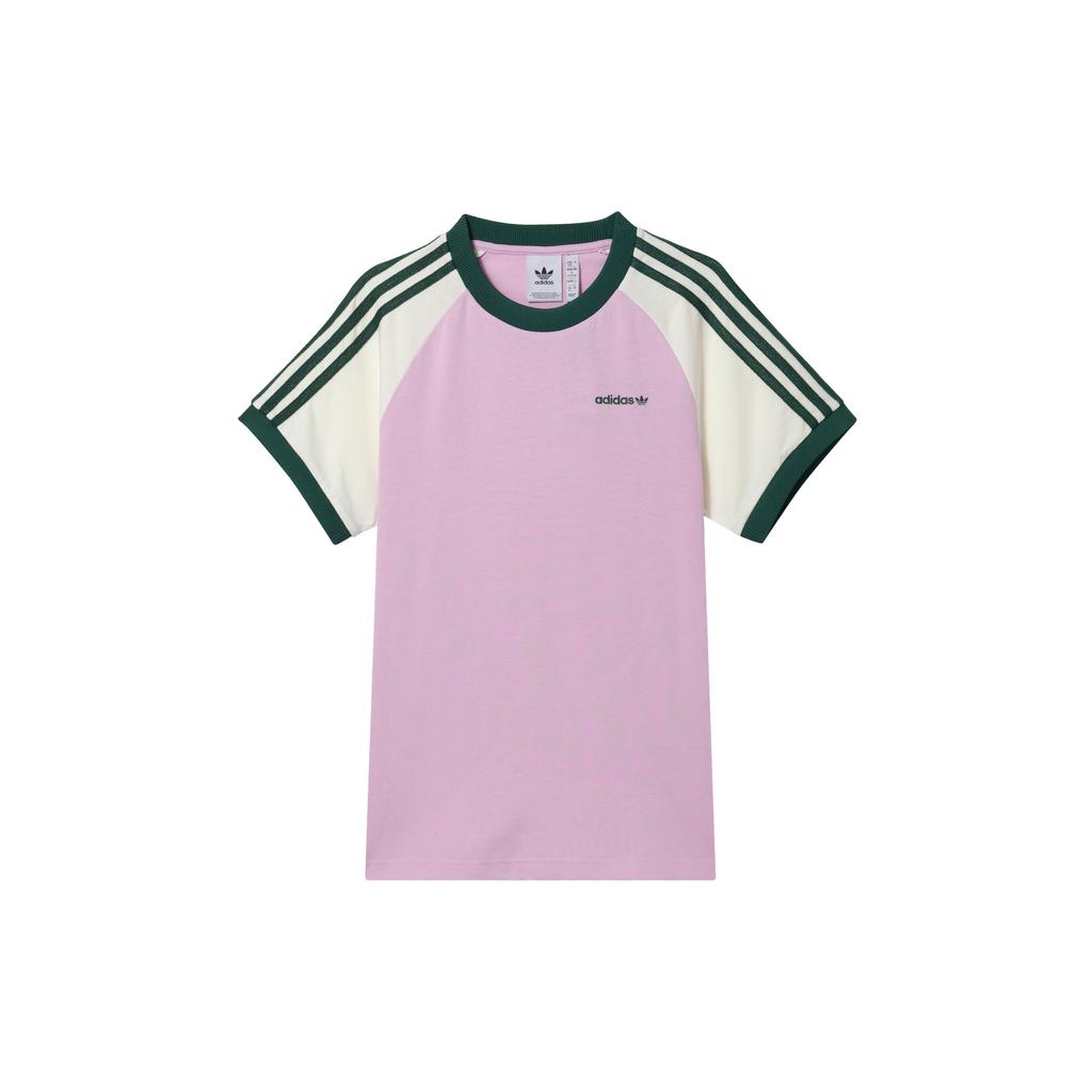 Adidas Logo Outdoor Casual Sports Crew Neck Pullover Short Sleeve T-Shirt Men Tops Light-Purple JC6513