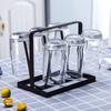 Steel Bottle Cup Hanging Drying Rack 6 Hook Organizer For Drinking Glass Containers With Protective Rubber Ends Hooks