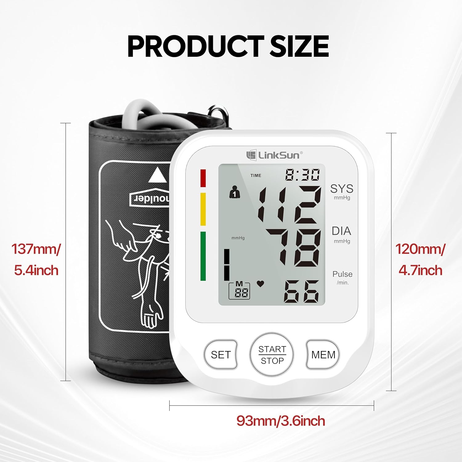 

Тонометр на плечо с манжетой широкого диапазона, модель BPM - 2005 для домашнего использования, автоматический цифровой тонометр на плечо с большим ЖК-дисплеем