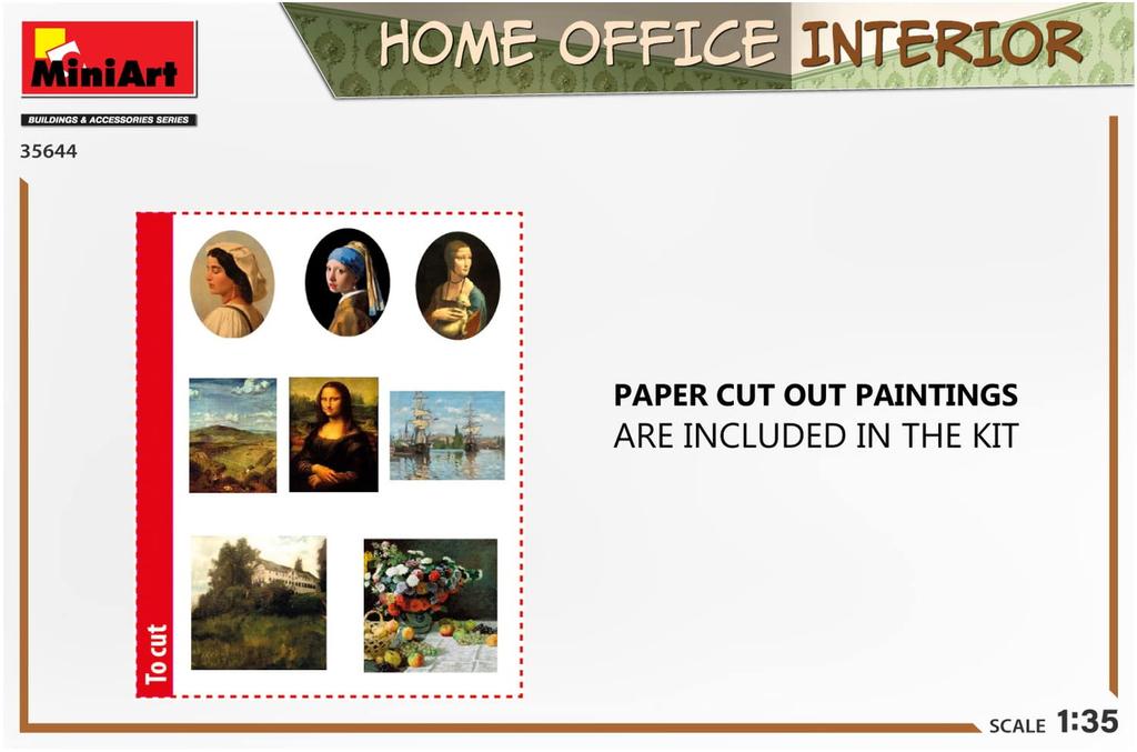 Miniart Home Office Interior Plastic Model MA35644 1/35