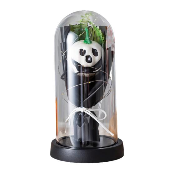 Pumpkin Dome Light LED Clear Cloche Pumpkin Night Light for Halloween Home Kitchen Tabletop Mantel Garden Poolside Decor