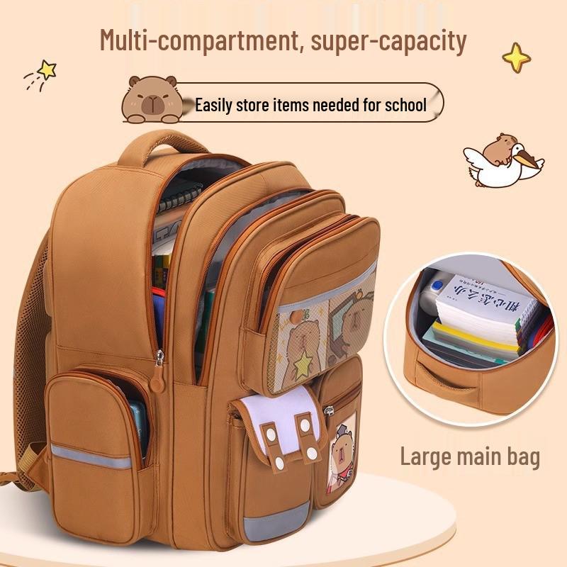 Capybara Decompression Backpack for Elementary Students Grades 1-6 - Lightweight, Large Capacity for Boys and Girls