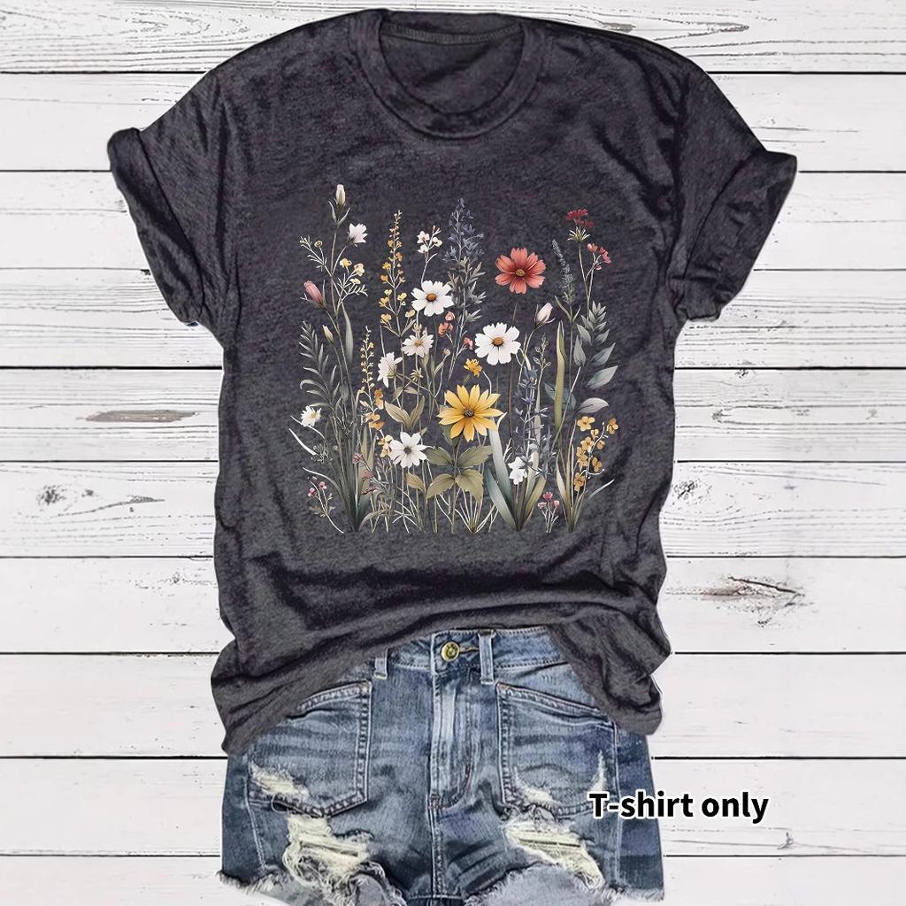 New Fashionable Short-sleeved Printed Pattern Summer T-shirt Top