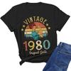 Vintage Legends Born In 1980 44 Years Old T Shirt Unisex Cotton TShirt Birthday Retro Anniversary Tees Top Streetwear Tshirts