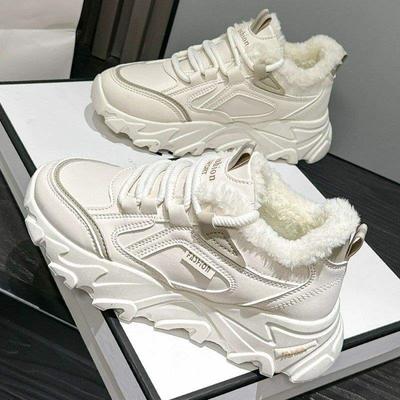 Sapatos de veludo quentes de inverno para pais, sapatos esportivos de algodão para mulheres, estudantes do ensino fundamental, novos, com sola macia, sapatos casuais de trabalho para mulheres
