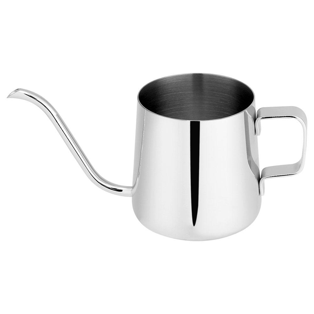 

Stainless Steel Drip Coffee Pot Long Gooseneck Spout Kettle Cup Tea Tool (Silver 250mL)
